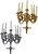 Set of Candelabra Cake Toppers - Gold and Silver Colors - Includes Candles - Measures 5" Tall | 5" Wide - Great for Weddings and Birthdays