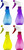 Black Duck Brand Set of Refillable Spray Bottles in Assorted Colors - Adjustable Spray - Easy to Refil and Use - 11floz