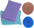 Set of Ultimate Cleaning Kits - Includes 2 Scrubby Sponges with Soft and Hard Sides, Metal and Plastic Scouring Pads