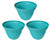 Set of 3 Minty Teal Round Woven Bamboo Planters! Perfect for Indoor and Outdoor Gardening! Measures -7inx5in