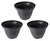 Set of 3 Pitch Black Round Woven Bamboo Planters! Perfect for Indoor and Outdoor Gardening! Measures -7inx5in