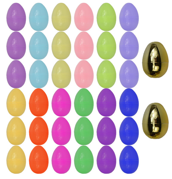 Set of Adorable Mini Easter Eggs with Golden Eggs - Mini: 1.75" Golden: 2.375" - 13 Colors (152)