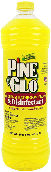 Pine Glo Antibacterial and Disinfectant Cleaner - Hospital Grade -  Lemon Scent - 40 Fl oz Bottle - Kitchen and Bathroom Cleaner