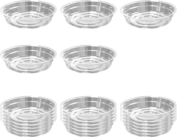 Black Duck Brand 20 Pack Plant Saucers Clear Plant Saucers Flower Pot Plastic Drip Trays Excellent for Indoor & Outdoor Plants