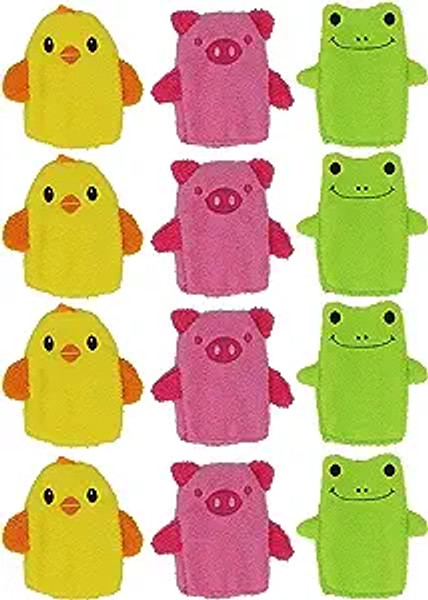 Set of Assorted Fun Animal Microfiber Screen Cleaner Wipes - Measures About 4" X 3" - Pocket Sized Cloth for Screens