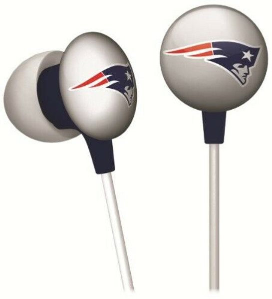 iHip NFL Team New England Patriots Noise-Isolating Earbuds - Silver with Team Logo