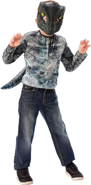 Imagine by Rubie's Child's Jurassic World Deluxe Velociraptor Blue Costume Top Set, Small