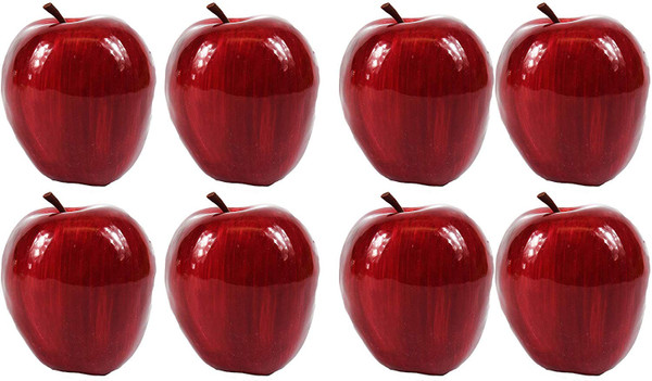 Artificial Dark Red Apples for Decoration - Sets of 8