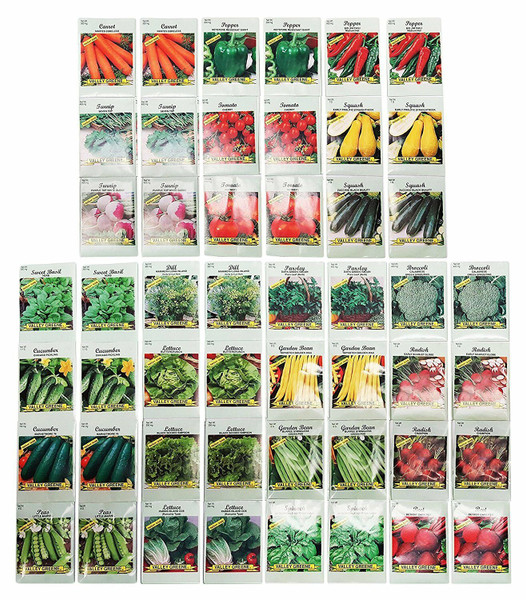 50 Packs Assorted Heirloom Vegetable Seeds 20+ Varieties All Seeds are Heirloom