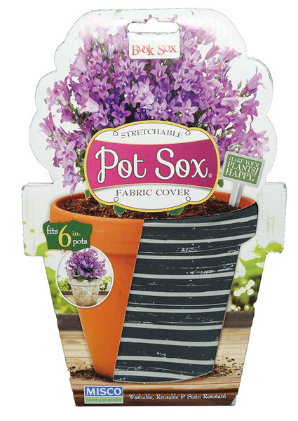 Set of 2-10" Resene Teal Striped Design Home and Garden Modern Pot Sox Flowerpot Covers