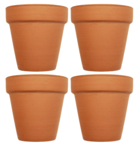 Set of 4 Terra Cotta Pots! 3.75"x3.93"