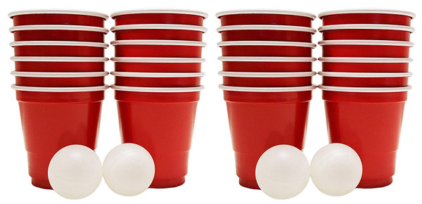 Set of 2 Mini Beer Pong Game Sets! 24 Cups and 4 Balls!