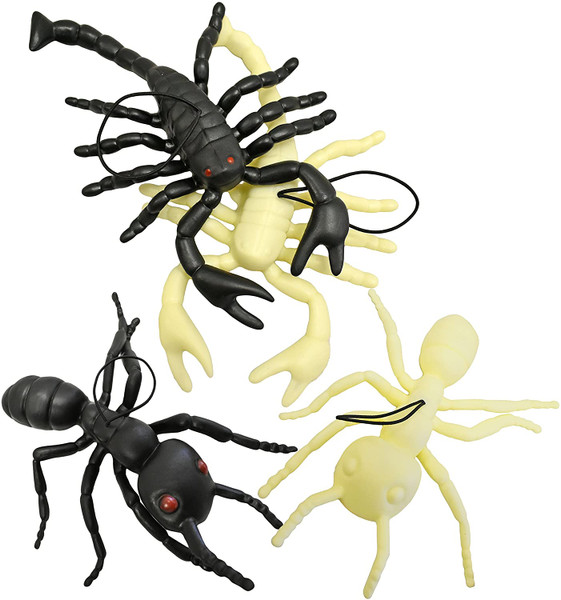 Set of Halloween Hanging Bugs! Scorpions and Ants! Black and Glow in The Dark! Creepy Crawly Bugs Perfect for Halloween Decorations and Parties!