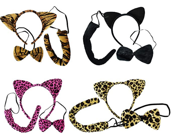 Set of 4 Animal Costume Headsets! Great for Parties, Dressup, and Halloween!