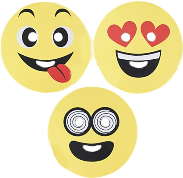 Set of Emoji Novelty Halloween Mask! Smiley - 10" in Diameter! Perfect for Parties, Groups, and More!