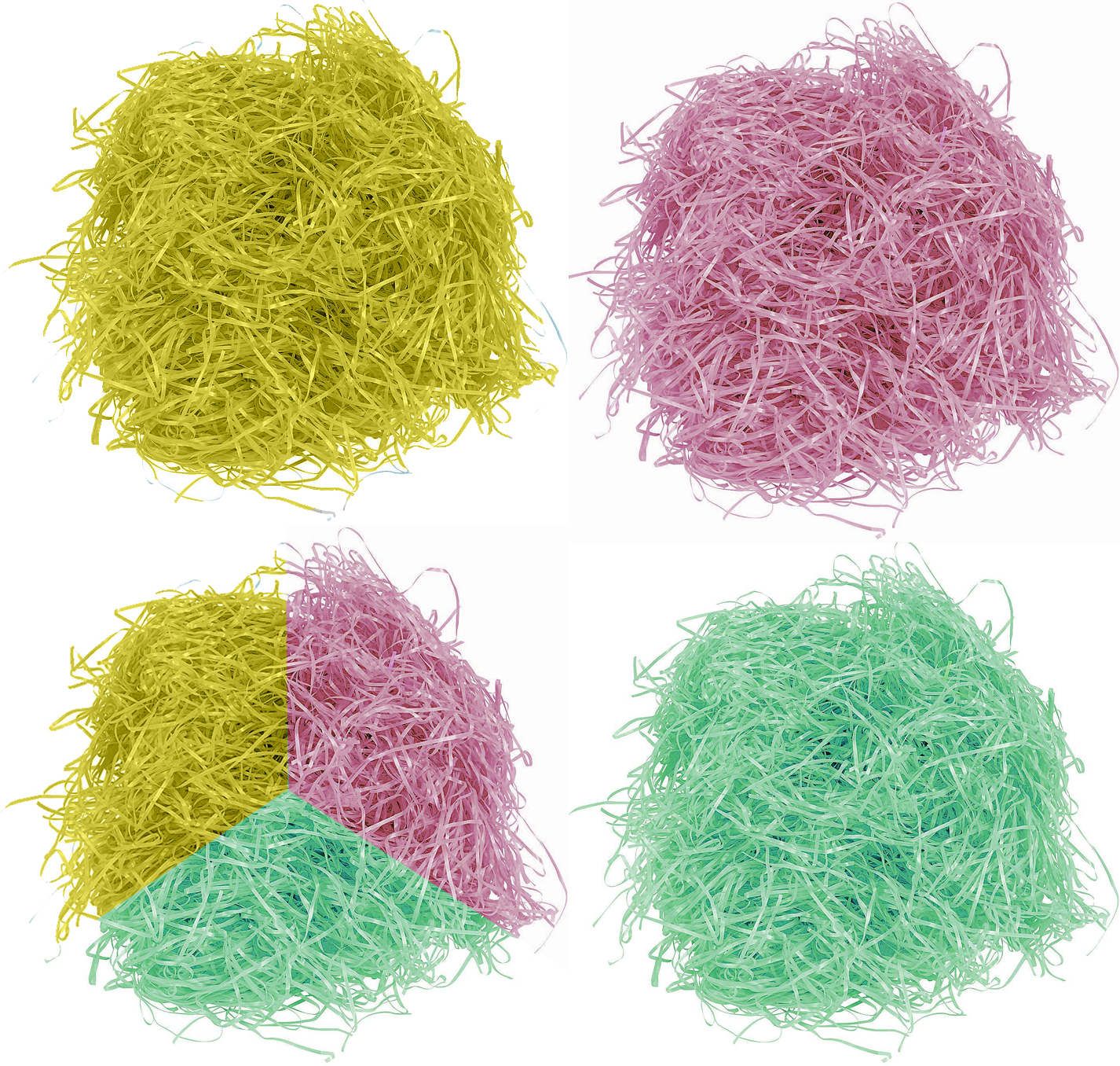 Easter Grass Basket Filler Grass 3 Color - (Purple,Orange,Burgundy) - 5 Pack | Harfington