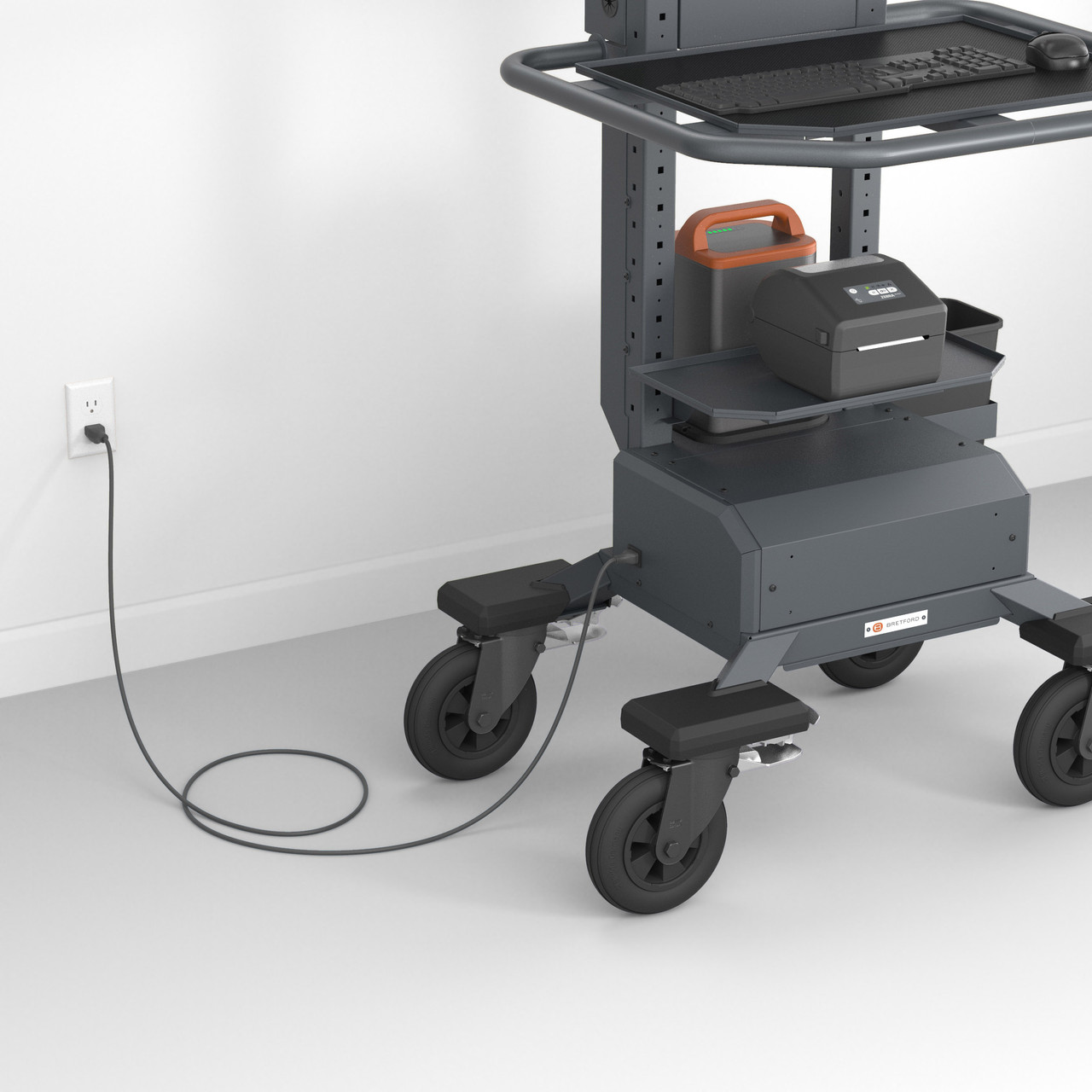 Bretford Mobile Computer Cart | MobilePro 4 | Printer Shelf & Dual
