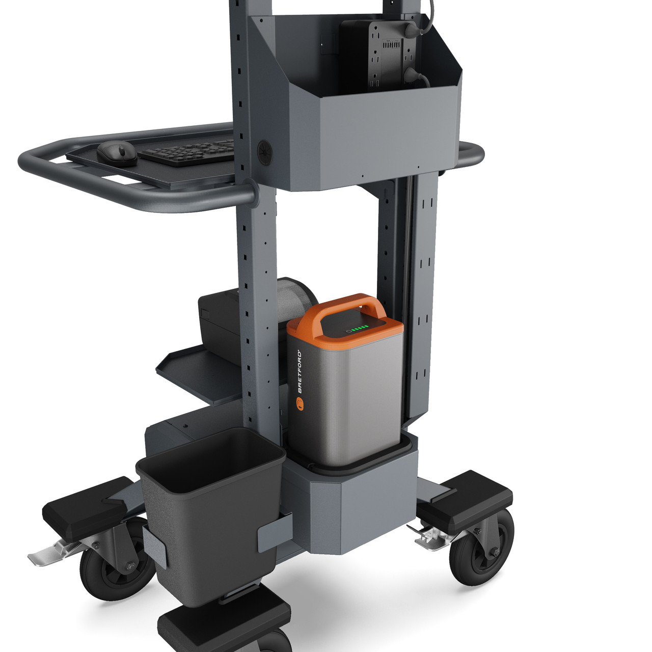 Bretford Mobile Computer Cart | MobilePro 4 | Printer Shelf & Dual