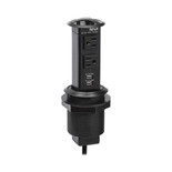 Eaton Tripp Lite PS22POPAM 2-Outlet Pop-Up Power and Charging Dock | 2x USB-A | 6 ft Cord | Antimicrobial | Black
 | PS22POPAM