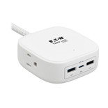 Eaton Tripp Lite PS26PD32WCAM 32W 2-Outlet | 3-Port USB Power Strip | 6 ft Cord | Antimicrobial White
 | PS26PD32WCAM