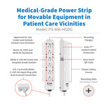 Eaton Tripp Lite PS-606-HGDG 1800W 6-Outlet Power Strip | Medical-Grade Antimicrobial
 | PS-606-HGDG