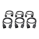 Eaton Tripp Lite P036-002-6 20A C19 to C20 Power Extension Cord 2 ft 6-Pack Black
 | P036-002-6