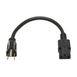 Eaton Tripp Lite P006-001 10A 1 ft Computer Power Cord | NEMA 5-15P to C13 - Black
 | P006-001