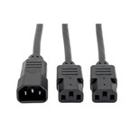 Eaton Tripp Lite P004-006-2C13 10A C14 Male to 2x C13 Female Power Splitter Cable | 6 ft Black
 | P004-006-2C13
