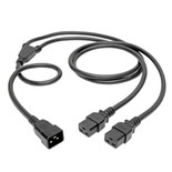 Eaton Tripp Lite P036-006-2C19 20A 6 ft Power Extension Cord | 2x C19 to C20 Y Splitter, Black
 | P036-006-2C19