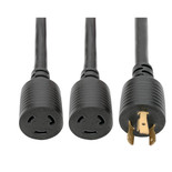Eaton Tripp Lite P039-001-2 20A 1 ft Power Extension Cord | NEMA L6-20P to 2x L6-20R Y Splitter
 | P039-001-2
