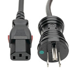 Eaton Tripp Lite P006-L10-HG10 10A Hospital-Grade Power Cord | NEMA 5-15P to Locking IEC C13, 10 ft, Black
 | P006-L10-HG10