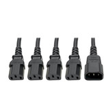 Eaton Tripp Lite P004-18N-4XC13 10A C14 to 4xC13 PDU Style Power Cord Splitter | 18-in. Black
 | P004-18N-4XC13