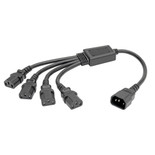 Eaton Tripp Lite P004-18N-4XC13 10A C14 to 4xC13 PDU Style Power Cord Splitter | 18-in. Black
 | P004-18N-4XC13