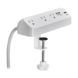 Eaton Tripp Lite TLP308U20CLAMP 900 Joules 3-Outlet USB-A | USB-C Surge Protector | White Desk Clamp | 8 ft Cord
 | TLP308U20CLAMP