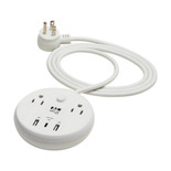 Eaton Tripp Lite TLP26PD30WCAM 30W 2-Outlet 3-Port USB 300 Joules Surge Protector White Antimicrobial
 | TLP26PD30WCAM