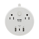 Eaton Tripp Lite TLP26PD30WCAM 30W 2-Outlet 3-Port USB 300 Joules Surge Protector White Antimicrobial
 | TLP26PD30WCAM