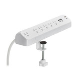 Eaton Tripp Lite TLP66UCLAMP 900 Joules 6-Outlet USB-A USB-C Surge Protector | Desk Clamp White
 | TLP66UCLAMP