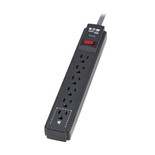 Eaton Tripp Lite TLP625DB 1500 Joules 6-Outlet Surge Protector | 25 ft Braided Cord Black
 | TLP625DB