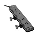 Eaton Tripp Lite TLP608DMUAM 2100 Joules 6-Outlet Surge Protector | 2-Port USB-A | 8 ft Cord | Clamp-On | Antimicrobial | Black
 | TLP608DMUAM