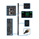 Eaton Tripp Lite PDUMNV30HVLX 5.5kW Monitored PDU | 20 C13, 4 C19 Outlets | NEMA L6-30P Input | 0U Vertical Rack-Mount
 | PDUMNV30HVLX