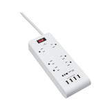 Eaton Tripp Lite TLP64USBRA15 900 Joules 6-Outlet Surge Protector | 4-Port 4.2A USB | 15 ft Cord | White
 | TLP64USBRA15