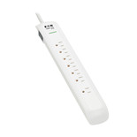 Eaton Tripp Lite TLP76 1500 Joules 7-Outlet Surge Protector | 6 ft Cord, White
 | TLP76