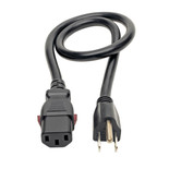 Eaton Tripp Lite P007-L02 15A NEMA 5-15P to Locking C13 Power Cord | 2 ft, Black
 | P007-L02
