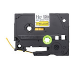 Brother 0.35" x 4.9' 3:1 Heat Shrink Tube Black on Yellow | For P-Touch Printers | Case of 1 Roll | HSe621E