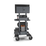 Bretford Mobile Computer Cart | MobilePro 3 | With Slide Out Printer Shelf, Scanner Mount, and Network Enclosure | MP10HT-SB [Monitor, Printer, and Barcode Scanner NOT Included]