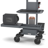 Bretford Mobile Computer Cart | MobilePro 3 | With Slide Out Printer Shelf, Scanner Mount, and Network Enclosure | MP10HT-SB [Monitor, Printer, and Barcode Scanner NOT Included]