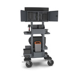 Bretford Mobile Computer Cart | MobilePro 3 | With Slide Out Printer Shelf, Scanner Mount, and Network Enclosure | MP10HT-SB [Monitor, Printer, and Barcode Scanner NOT Included]