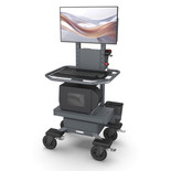 Bretford Mobile Computer Cart | MobilePro 3 | With Slide Out Printer Shelf, Scanner Mount, and Network Enclosure | MP10HT-SB [Monitor, Printer, and Barcode Scanner NOT Included]