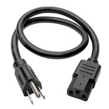 Eaton Tripp Lite P007-002 15A 2 ft NEMA 5-15P to C13 Power Cord Black | P007-002