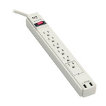 Eaton Tripp Lite TLP606USB 1200 Joules 6-Outlet Gray Surge Protector | USB-A/USB-C Charging | TLP606USB